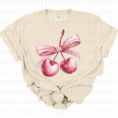 PINK BOW & CHERRIES FULL COLOR TRANSFER 1025