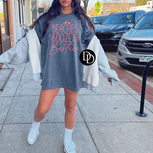 BEACHES BOOZE & BESTIES PRINTED APPAREL L3