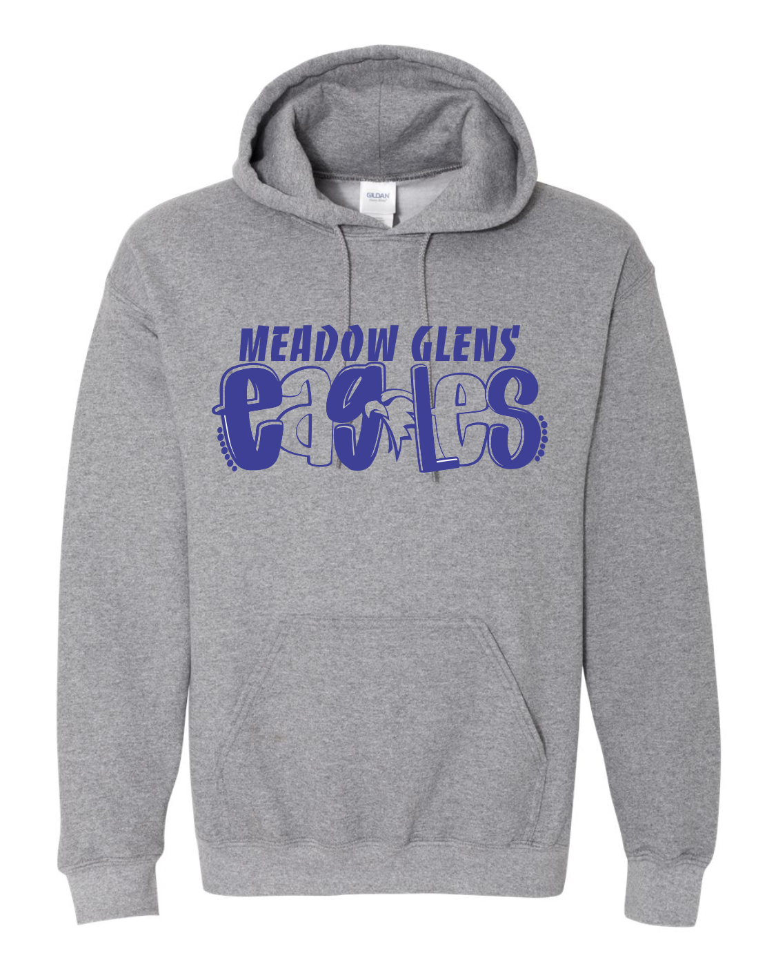 MG SPORTS GREY GILDAN HOODIE SWEATSHIRT