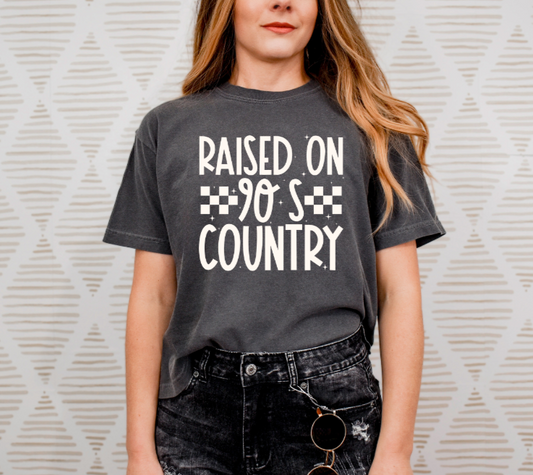 RAISED ON 90'S COUNTRY SINGLE COLOR TRANSFER H15