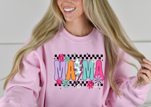 MAMA CHECKERED FULL COLOR TRANSFER 1111