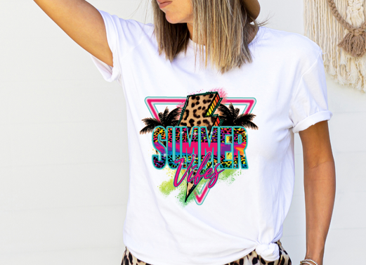 SUMMER VIBES FULL COLOR SCREEN PRINT TRANSFER J18