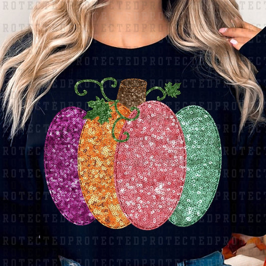 MULTI COLOR FAUX SEQUIN PUMPKIN FULL COLOR PRINTED APPAREL 39