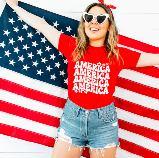 AMERICA DISTRESSED PRINTED APPAREL H10