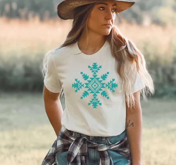 AZTEC SNOWFLAKE SCREEN PRINT TRANSFER D16