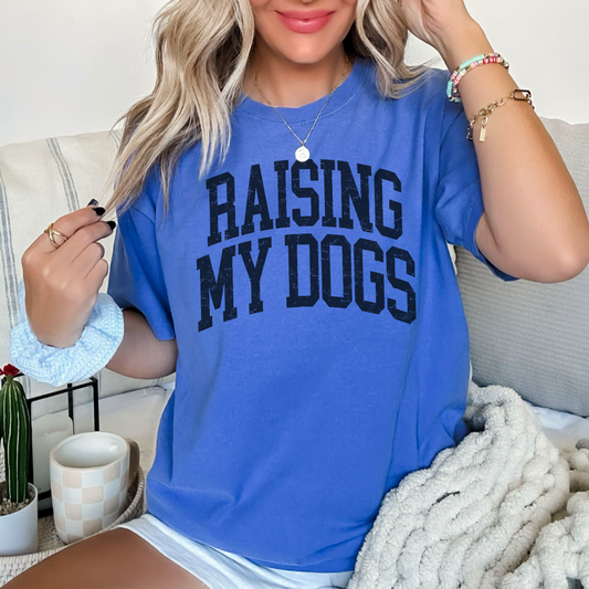 RAISING MY DOGS BLACK PRINT PRINTED APPAREL L30