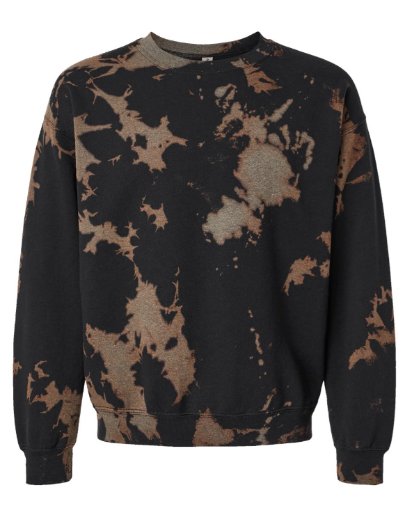 XL RTS BLACK/BROWN BLEACHED STYLE CREW SWEATSHIRT