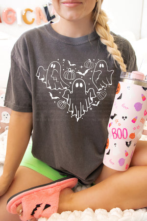 LAVENDER INK HEART GHOSTS PRINTED APPAREL H17