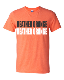 LARGE RTS HEATHER ORANGE GILDAN SOFTSTYLE T-SHIRT