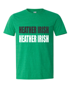 SMALL HEATHER IRISH GREEN GILDAN SOFTSTYLE T-SHIRT