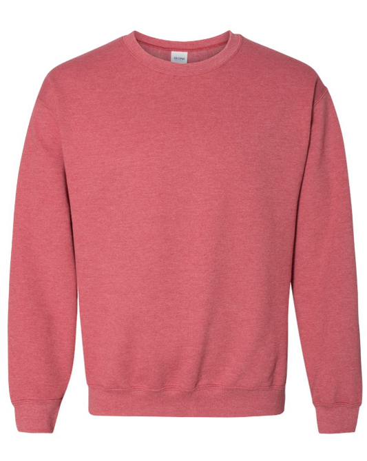 XL HEATHER RED GILDAN CREWNECK SWEATSHIRT