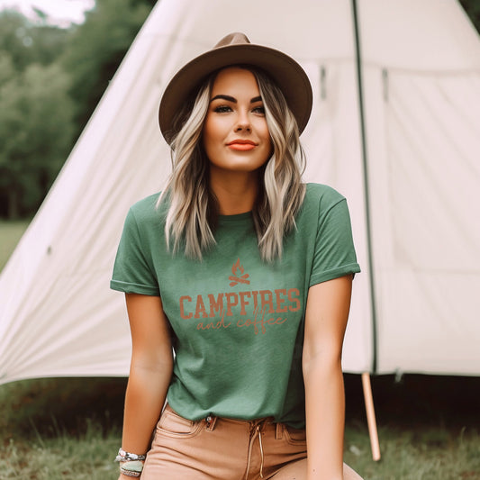 CAMPFIRES AND COFFEE PRINTED APPAREL K19