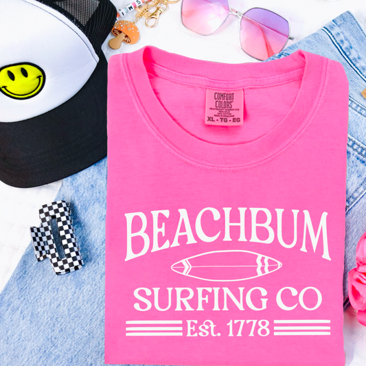 BEACHBUM SURFING WHITE INK PRINTED APPAREL H6