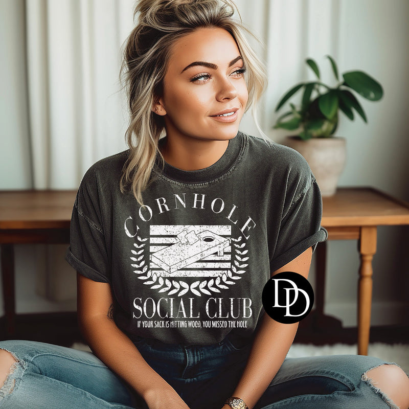 CORNHOLE SOCIAL CLUB PRINTED APPAREL G30