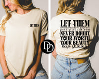 LET THEM W/POCKET PRINTED APPAREL H18