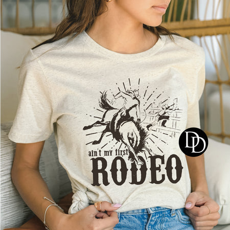 THIS AIN'T MY FIRST RODEO BROWN INK PRINTED APPAREL F18