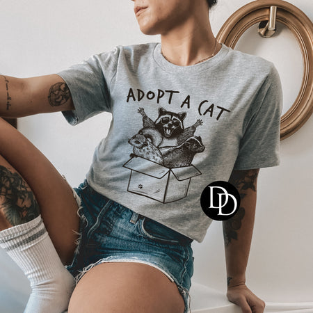 ADOPT A CAT BROWN PRINTED APPAREL C16