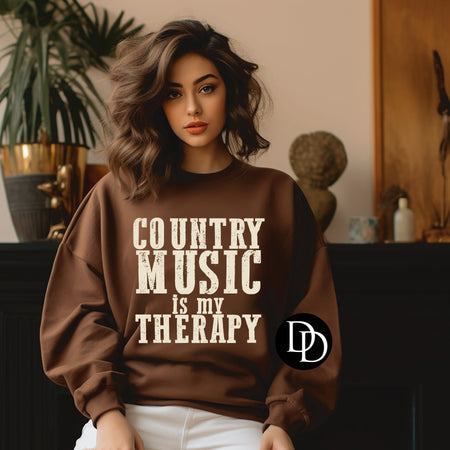 COUNTRY MUSIC IS MY THERAPY PRINTED APPAREL D10