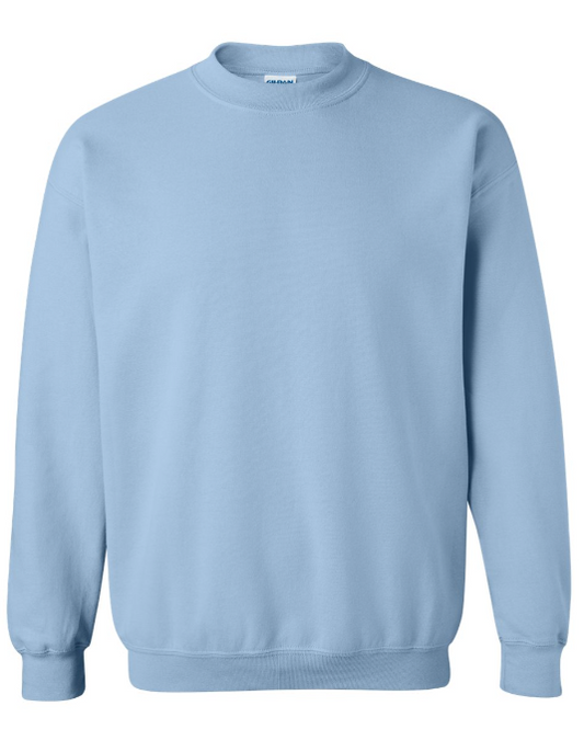 SMALL LIGHT BLUE GILDAN HEAVY COTTON CREWNECK SWEATSHIRT