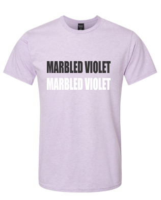 SMALL MARBLED PALE VIOLET IN STOCK HANES T-SHIRT