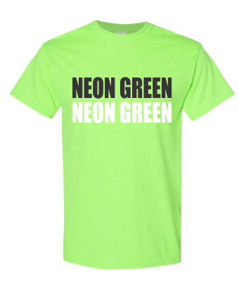LARGE IN STOCK NEON GREEN HEAVY COTTON T-SHIRT