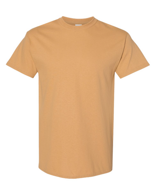 SMALL OLD GOLD GILDAN HEAVY COTTON T-SHIRT