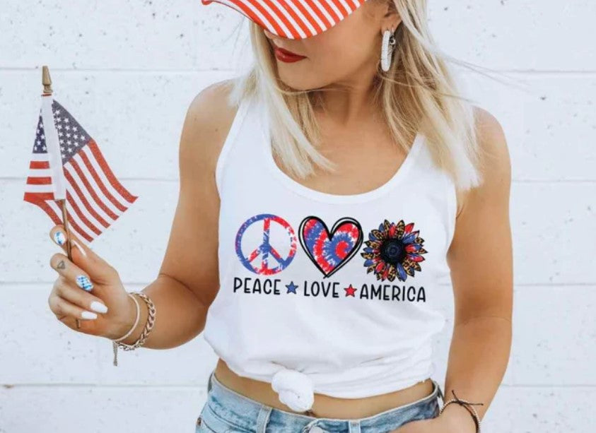 PEACE LOVE AMERICA PRINTED APPAREL H7