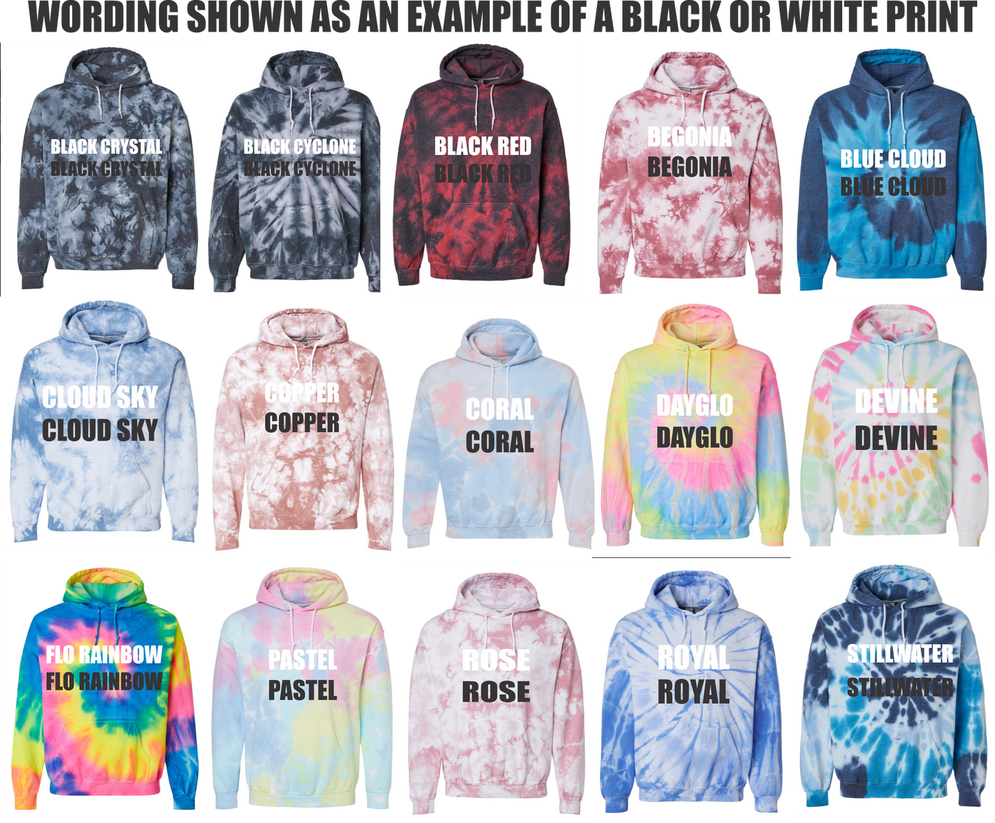 2XL PRE-ORDER TIE-DYE UNISEX HOODED SWEATSHIRT