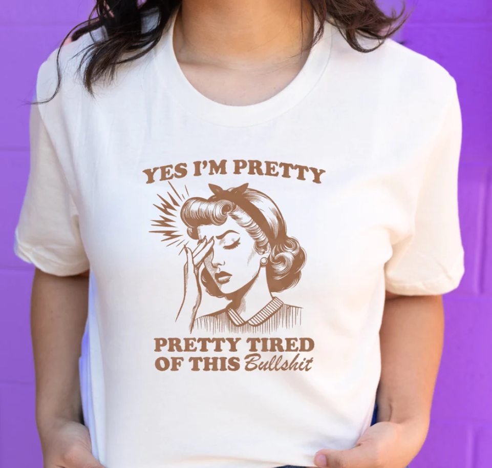 PRETTY TIRED (TAN PRINT) PRINTED APPAREL L9