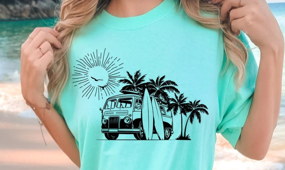 RETRO SUMMER VAN PRINTED APPAREL C2