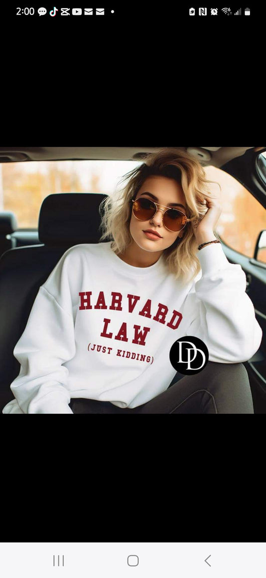 HARVARD LAW (JUST KIDDING) PRINTED APPAREL B19