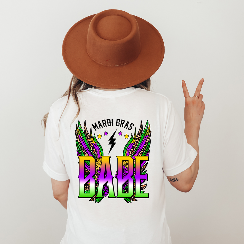 MARDI GRAS BABE PRINTED APPAREL J22