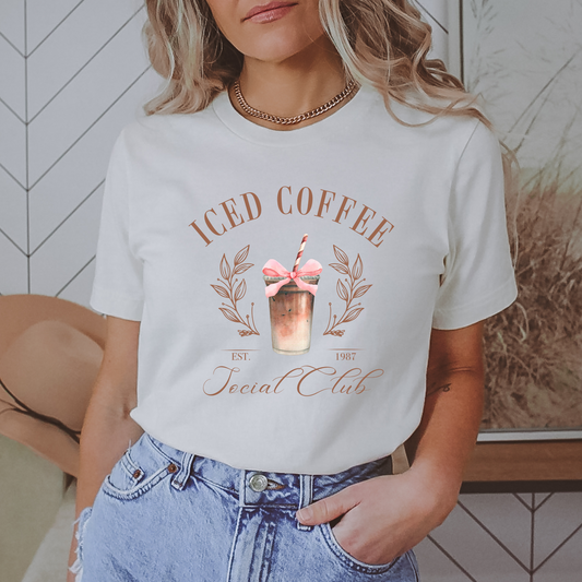 ICED COFFEE SOCIAL CLUB PRINTED APPAREL J22