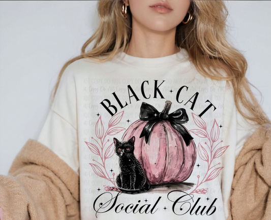 BLACK CAT SOCIAL CLUB FULL COLOR PRINTED APPAREL K17