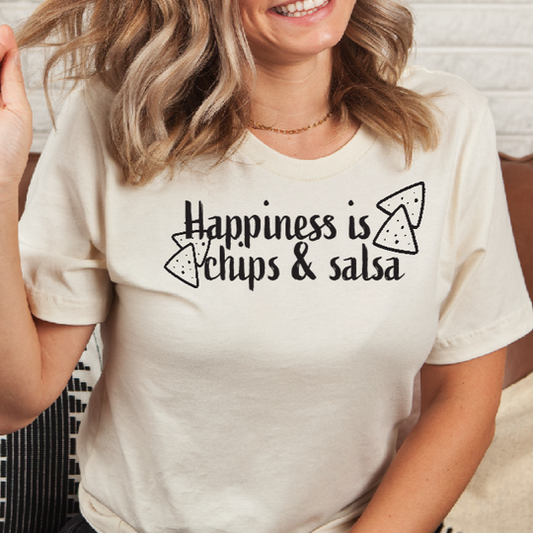 HAPPINESS IS CHIPS & SALSA PRINTED APPAREL F26