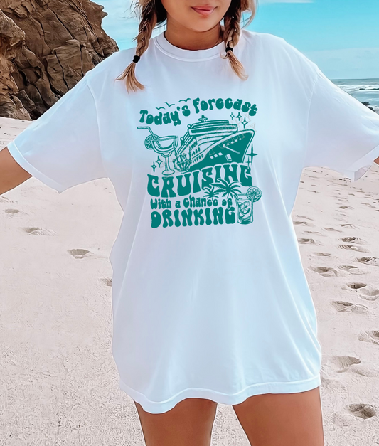 TODAY'S FORECAST CRUISING TEAL INK PRINTED APPAREL I21