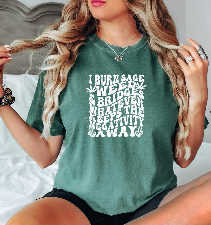 I BURN SAGE, BRIDGES ETC... PRINTED APPAREL J2