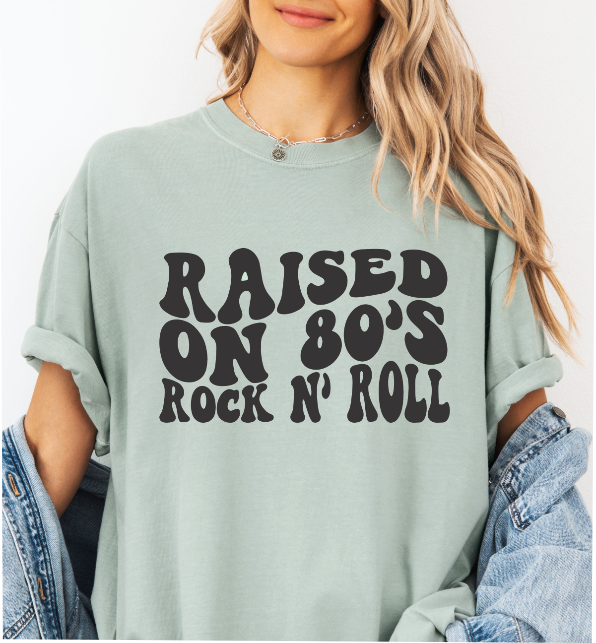 RAISED ON 80'S ROCK N' ROLL SCREEN PRINT TRANSFER H1