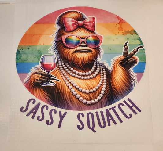 SASSY SQUATCH FULL COLOR TRANSFER 1026