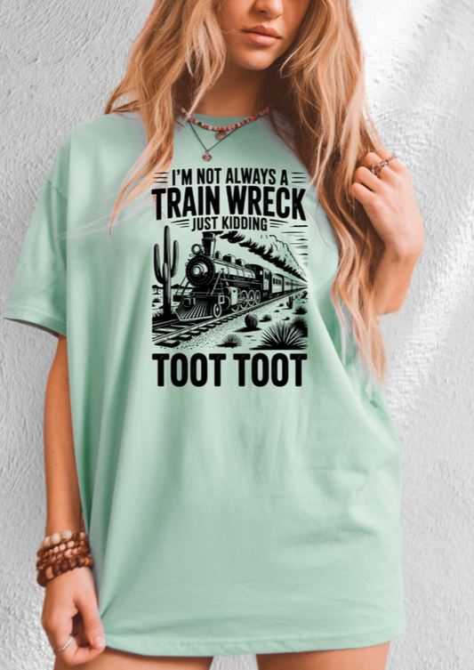 TRAIN WRECK SINGLE COLOR PRINT WHOLESALE