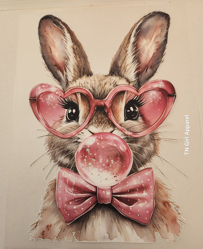 BUNNY PINK BUBBLE FULL COLOR TRANSFER 1127