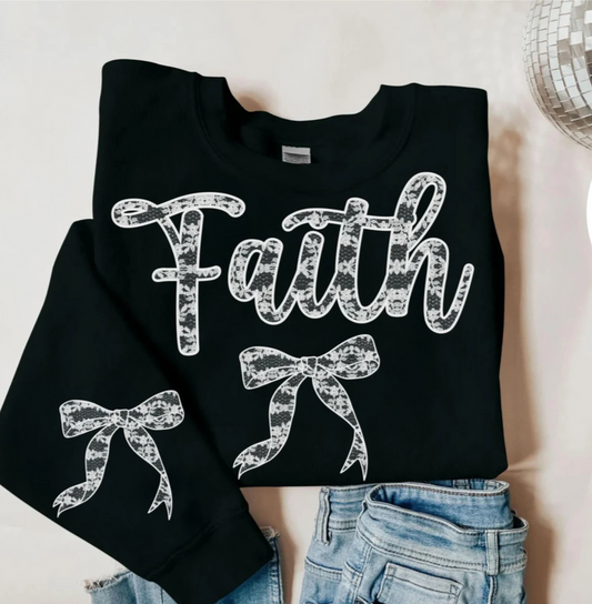 FAITH LACE BOW SINGLE COLOR PRINT WHOLESALE
