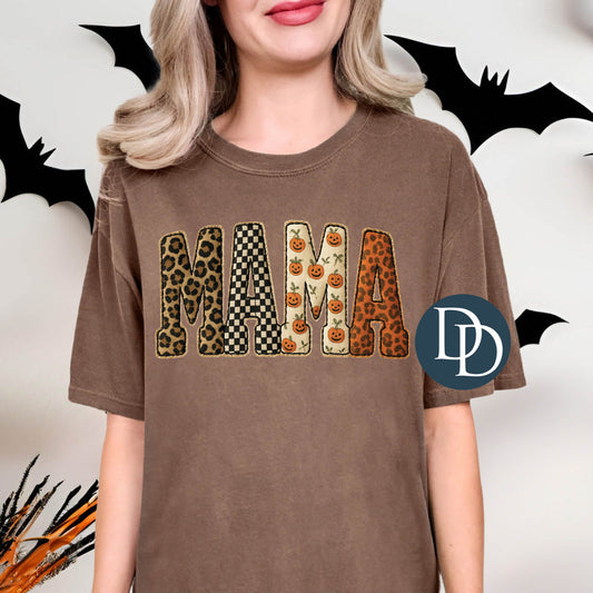 MAMA FAUX EMBROIDERY FULL COLOR PRINT