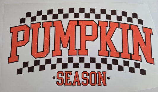 PUMPKIN SEASON CHECKERED FULL COLOR PRINT