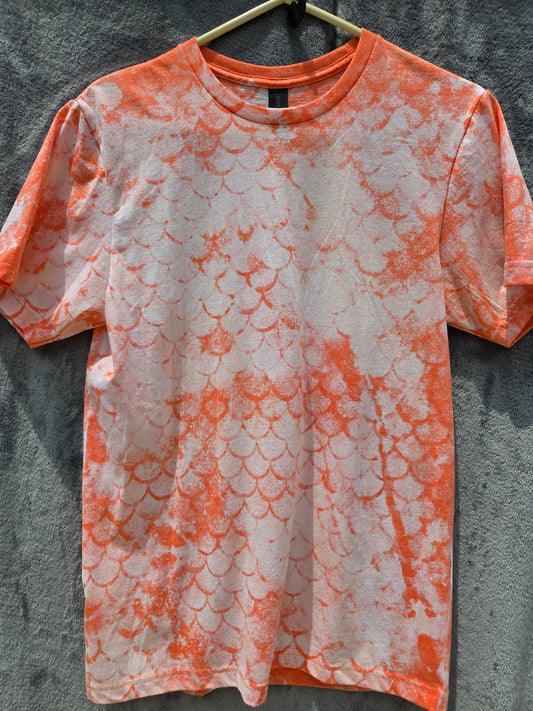 GILDAN HEATHER ORANGE SMALL BLEACHED T-SHIRT 78