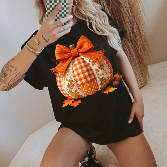 QUILTED PUMPKIN FULL COLOR PRINT