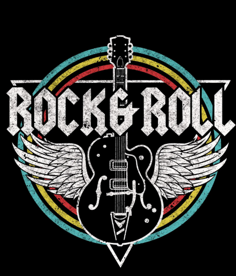 ROCK & ROLL VINTAGE FULL COLOR PRINT TRANSFER