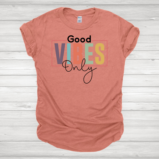 GOOD VIBES ONLY FULL COLOR PRINTED APPAREL K18